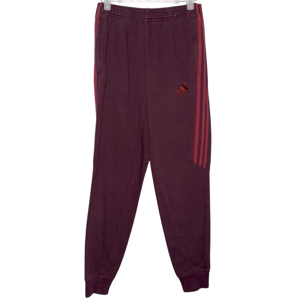 Maroon Burgundy‎ Adidas Men’s Joggers Red Stripe Sweatpants